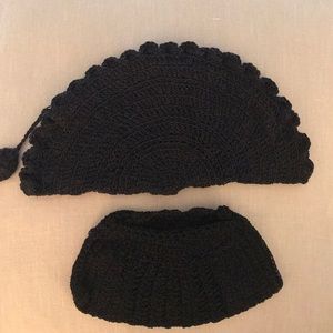 Vintage Crocheted Fan Purse + bonus